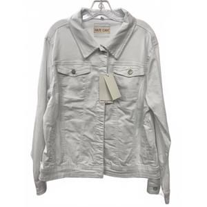 NEW HAUTE CURVE women's button front jacket in white